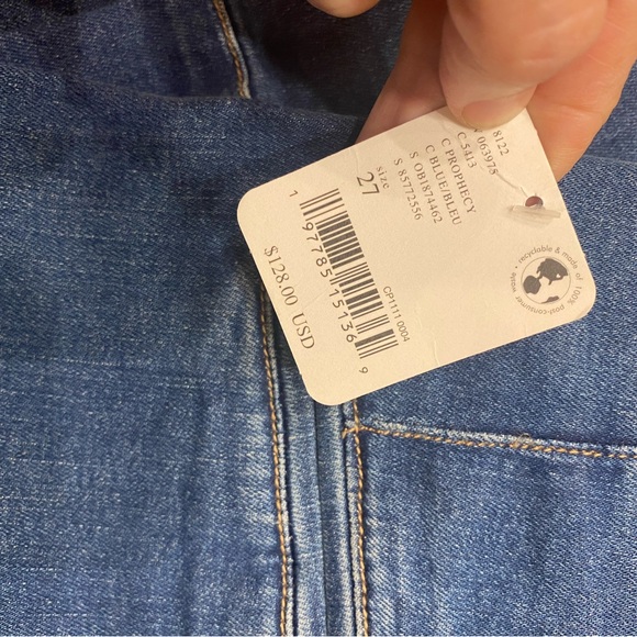 Free People NWT Bella Moto Mid Rise Skinny Jeans Zipper ankles blue Sz 26 $128 - Picture 11 of 13